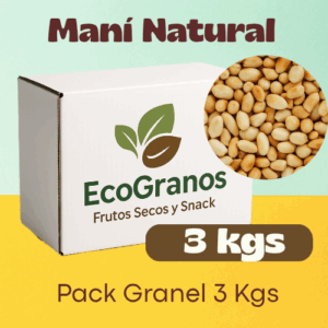 3 kgs MANI TOSTADO NATURAL GRANEL