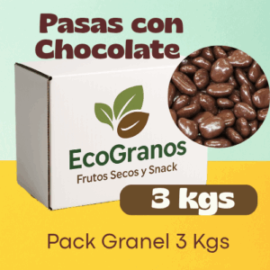 💜3 kgs PASAS CON CHOCOLATE GRANEL