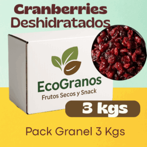 3 kgs CRANBERRIES DESHIDRATADOS GRANEL